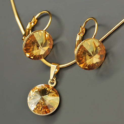 Komplekts "Klaris II (Auksinė Šešėlis)" su Swarovski™ kristalais